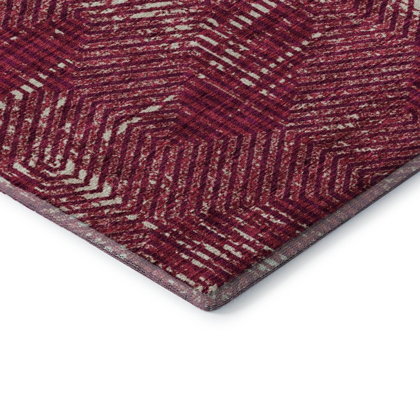 Addison Rugs Mayfield AMF912 Burgundy 8' x 8' Indoor Premium Machine Washable Runner Rug, Silky Soft, Easy Clean, Non Shedding, Bedroom, Living Room, Dining Room, Kitchen, Patio Rug