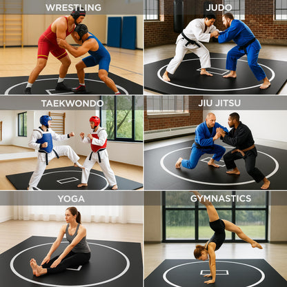 Wrestling Mat for Home 10x10 Feet MMA Mat to Practice BJJ Jiu Jitsu Judo Grappling Boxing Taekwondo with 3cm Foam Protection Antislip Waterproof Odor Control Foldable Mat Black Color