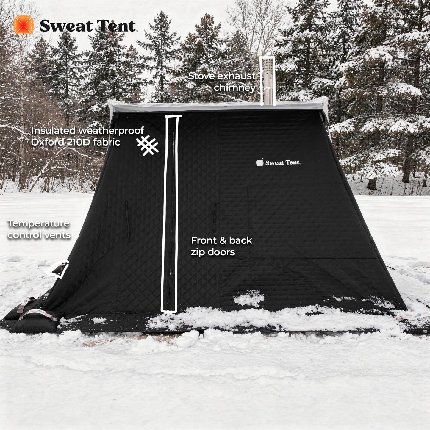 SweatTent Portable Outdoor Sauna (Extra Large) Pro Bundle – Complete Kit with Stove, Cedar Bench, Essential Oil, Wool Hat, Accessories, Quick Assembly, High-Temperature, 10 Adults, Backyard & Camping