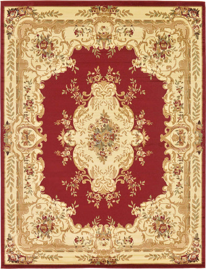 Unique Loom Versailles Collection Traditional Classic Medallion Motif Area Rug (10' 0 x 13' 0 Rectangular, Burgundy/ Ivory)