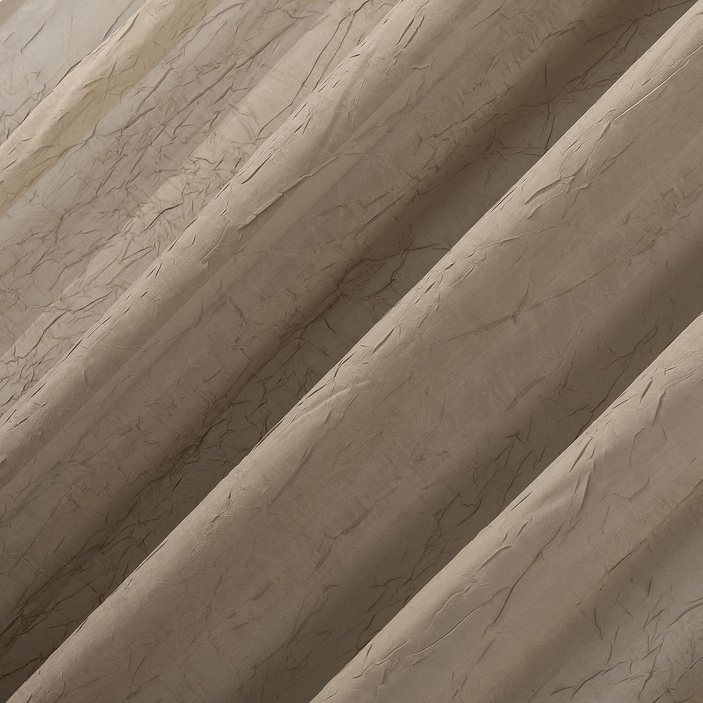 No. 918 Erica Crushed Sheer Voile Curtain Panel, 51" x 63", Taupe