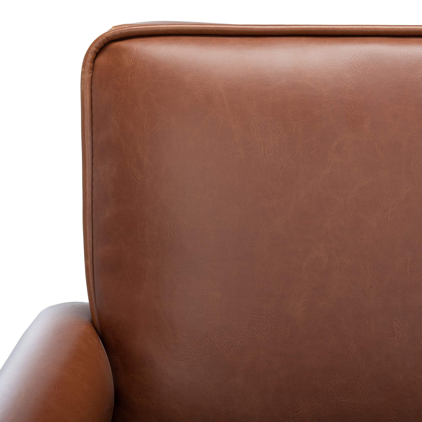 Safavieh Home Suri Mid-Century Modern Cognac Faux Leather and Walnut Arm Chair
