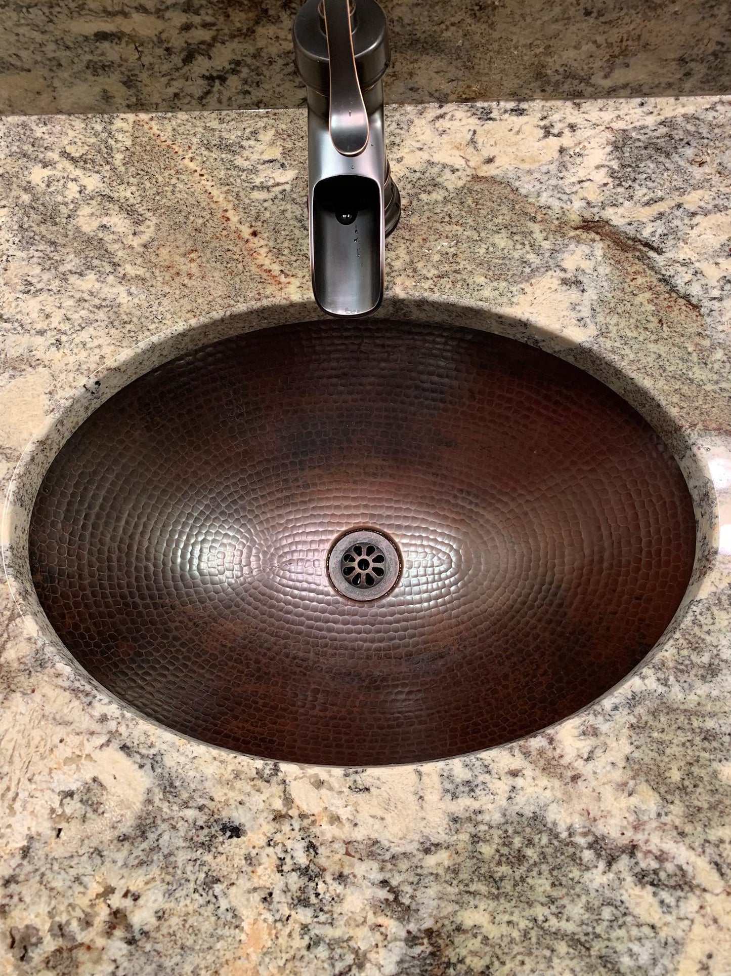 Simply Copper 16" Oval Copper Bath Sink with 7" Faucet and Daisy Drain Drain Included