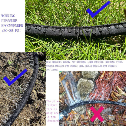 Secbulk 2025 Flat Soaker Hose - 150 ft Linkable Drip Hose for Efficient Garden Irrigation | Dual-Layer Leak-Free Design