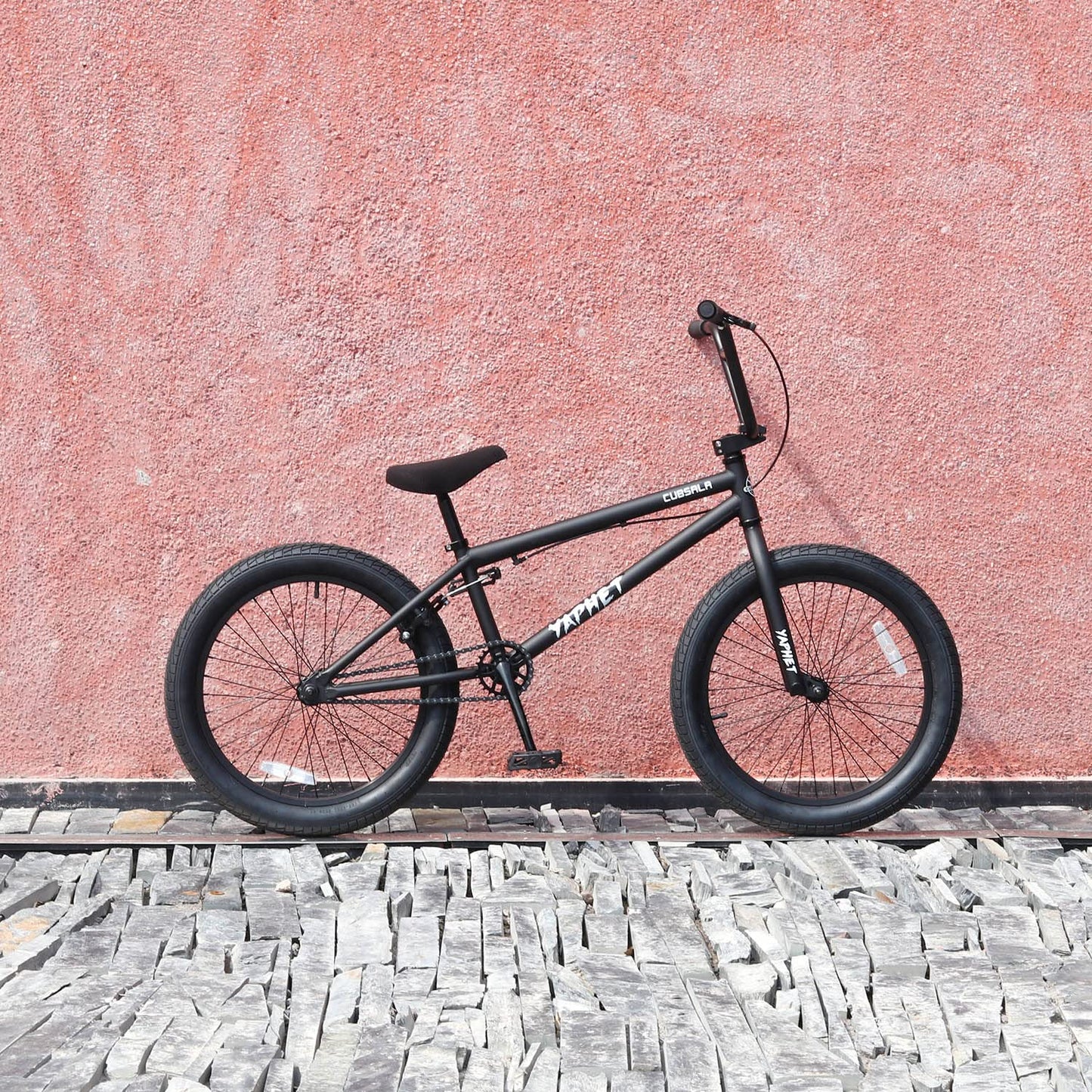 cubsala Freestyle BMX Bike, 20 Inch Yaphet Bicycle for Teen Youth Beginner Adult Riders, Bike with 360° Rotating Handlebar and 4 pegs, Color Black