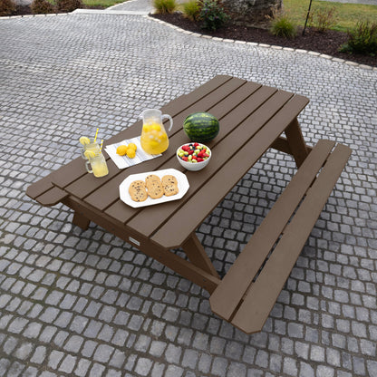 Highwood Hometown Picnic Table, 6 Foot, Weathered Acorn