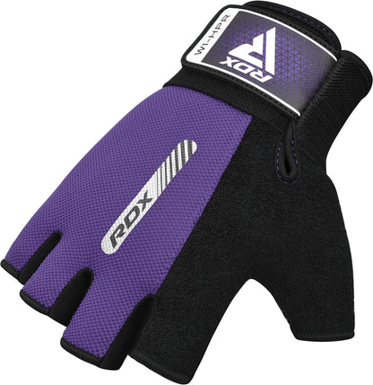 RDX Weight Lifting Gloves Gym Fitness Workout, Anti Slip Padded Full Palm Protection, Ultra Ventilated, Bodybuilding Strength Training HIIT WOD Exercise, Half Finger Men Women Cycling Rowing Climbing