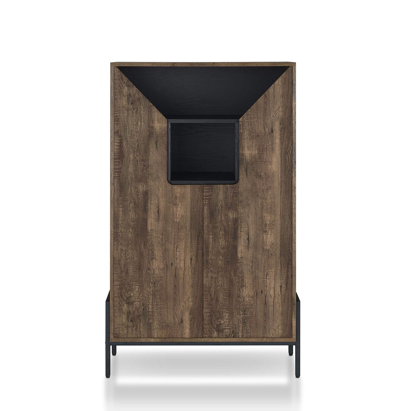 HOMES: Inside + Out Charles Rustic Entryway Shoes Cabinet with 4 Enclosed Shelves, 3 Storage Cubbies and 3 Adjustable Panels, Reclaimed Oak