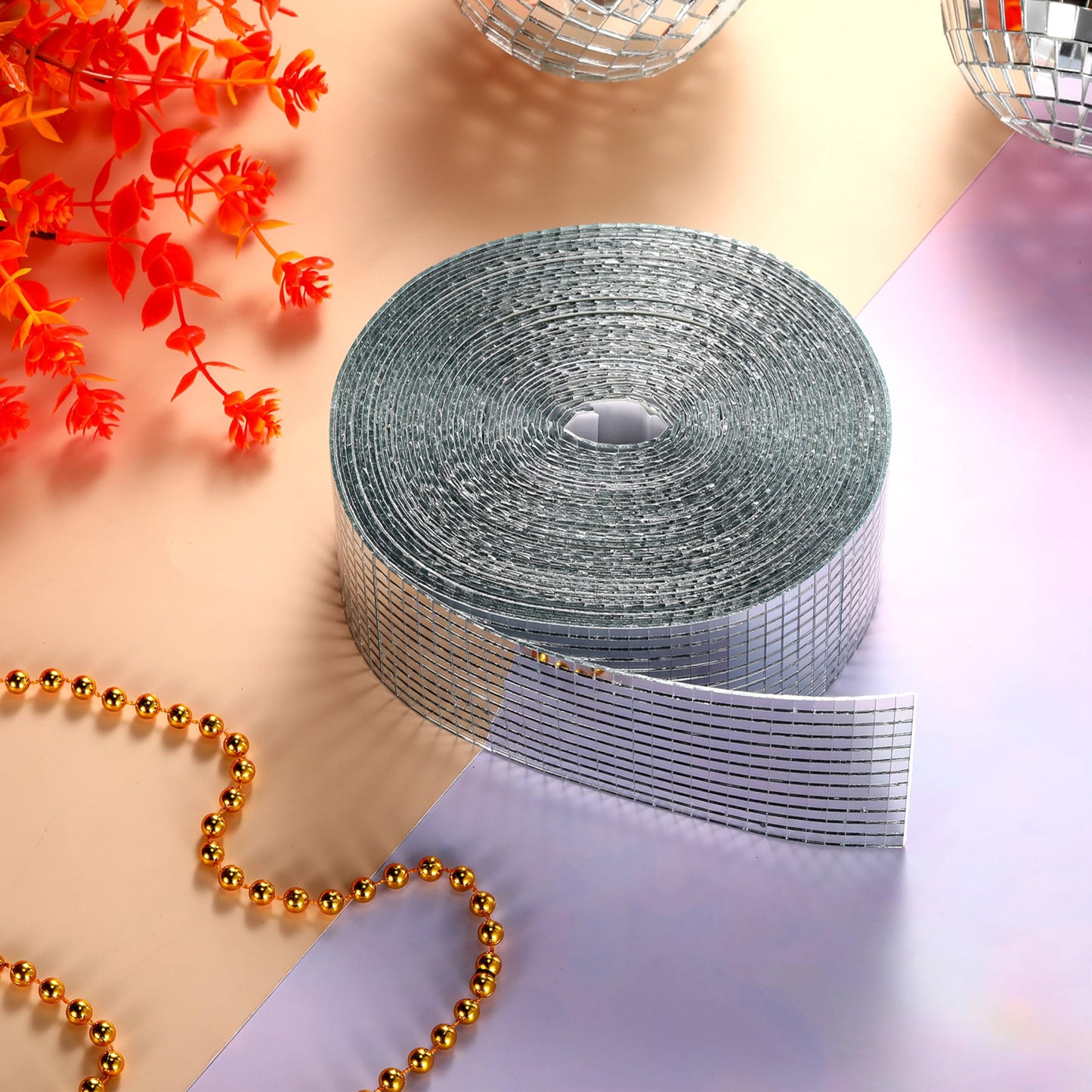 SATINIOR Mini Disco Ball Mirror Tiles Mini Square Glass Tiles 5 x 5 mm Self Adhesive Mirror Stickers, Decorative Craft DIY Accessory Mirrors Mosaic Tiles (24000 Pcs)