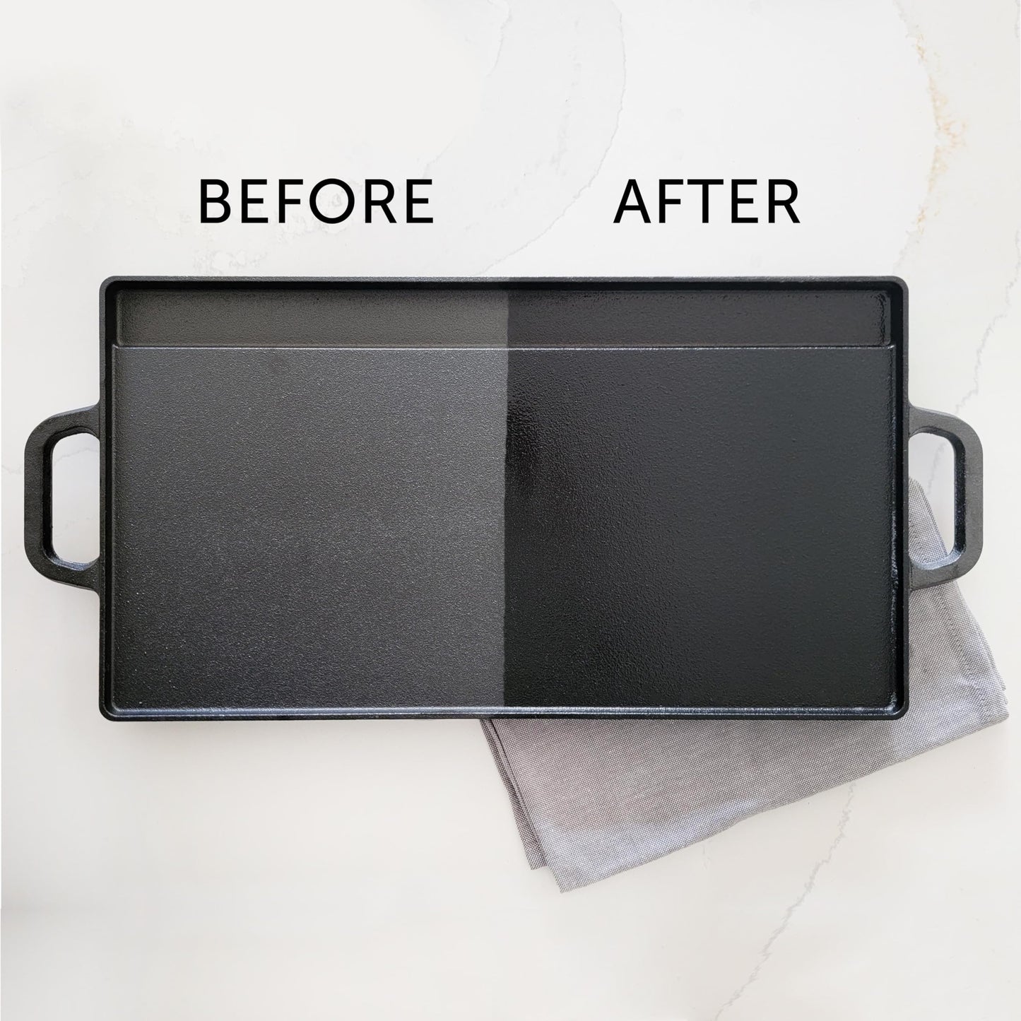 CARON & DOUCET - Cast Iron Cleaning & Conditioning Set: Seasoning Oil & Cleaning Soap | 100% Plant-Based | Best for Washing, Restoring & Seasoning Cast Iron Skillets, Pans & Grills! 8oz Each