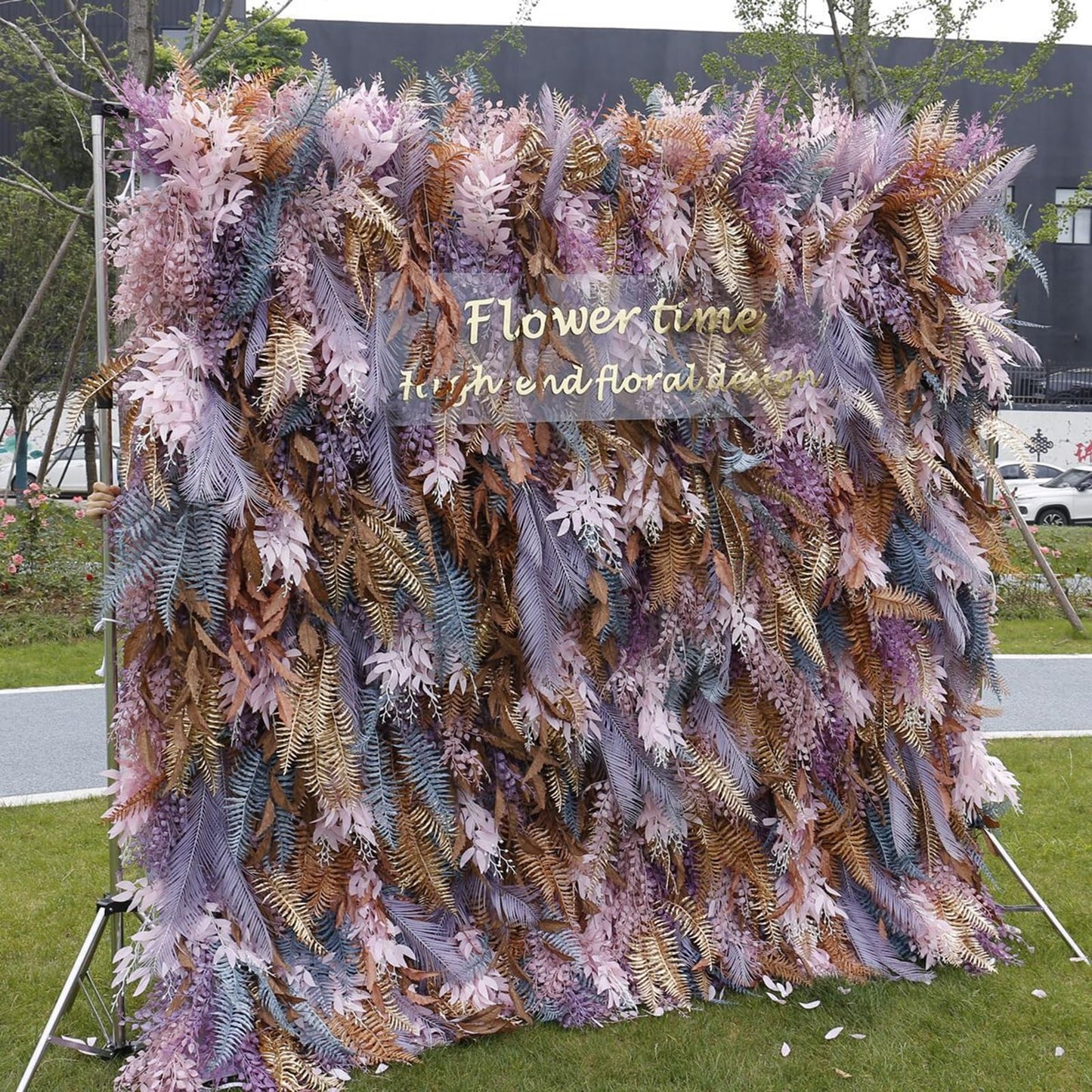 UYCVT Handmade Simulation Mist Flower Wall Large Artificial Flower Wall Backdrop Panels, Wedding Backdrop 3D Floral Wall Fabric Flower Wall for Party Baby Shower Bridal Wedding-3m*3m/10 * 10FT