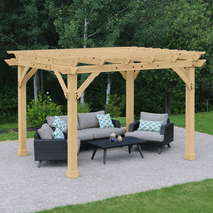 Yardistry 10 x 12 Meridian Cedar Wood Pergola for Patios, Decks, Garden, Backyard, Durable