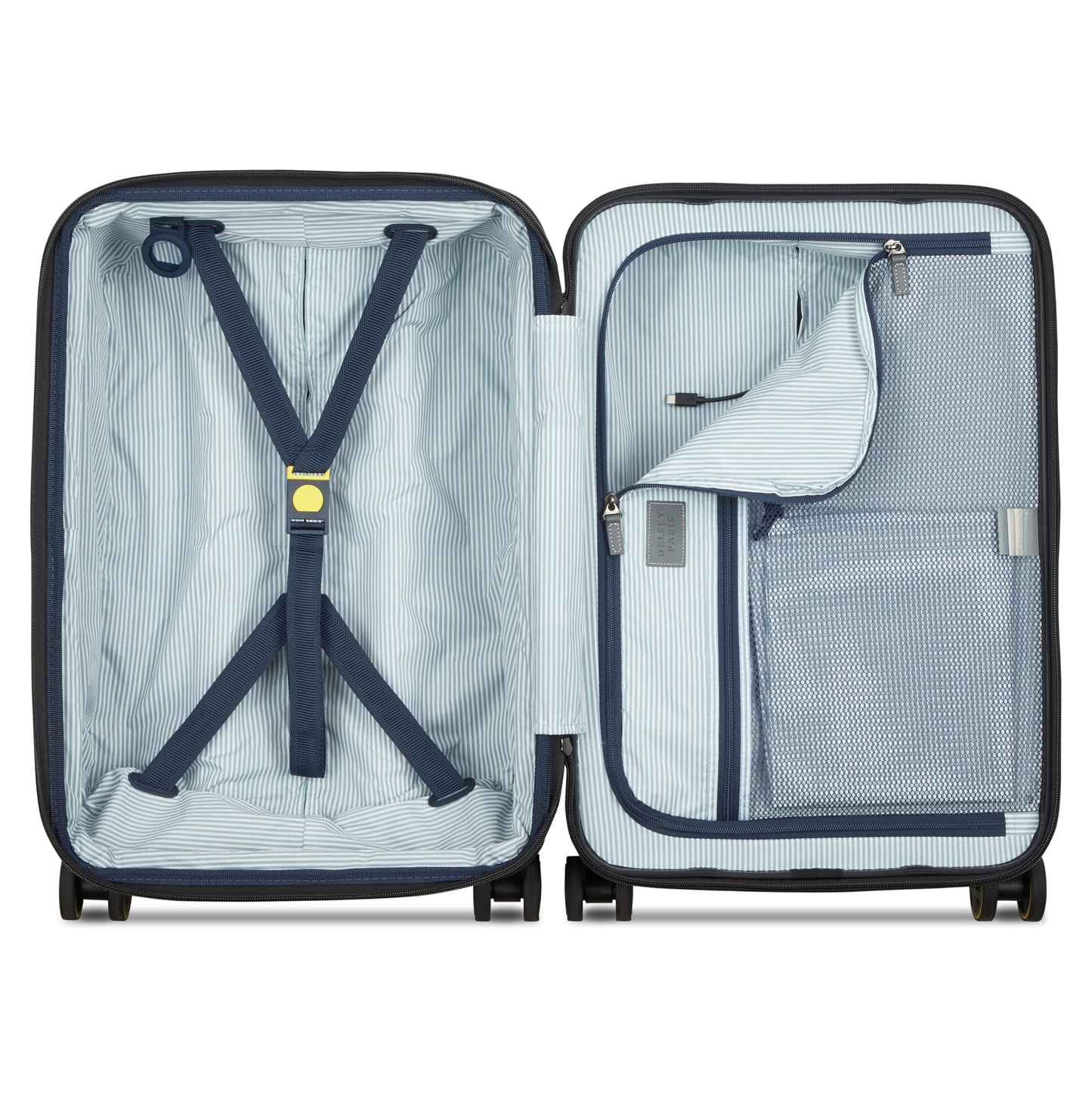 DELSEY PARIS Cadence Hardside Expandable Luggage with Spinner Wheels, Silver, Carry On 20 Inch