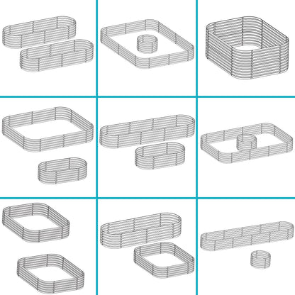 Sunnydaze 79-Inch Oval Raised Garden Bed - Stackable Steel Vegetable Flower Bed Planter Kit with Rubber Edge Trim - Silver