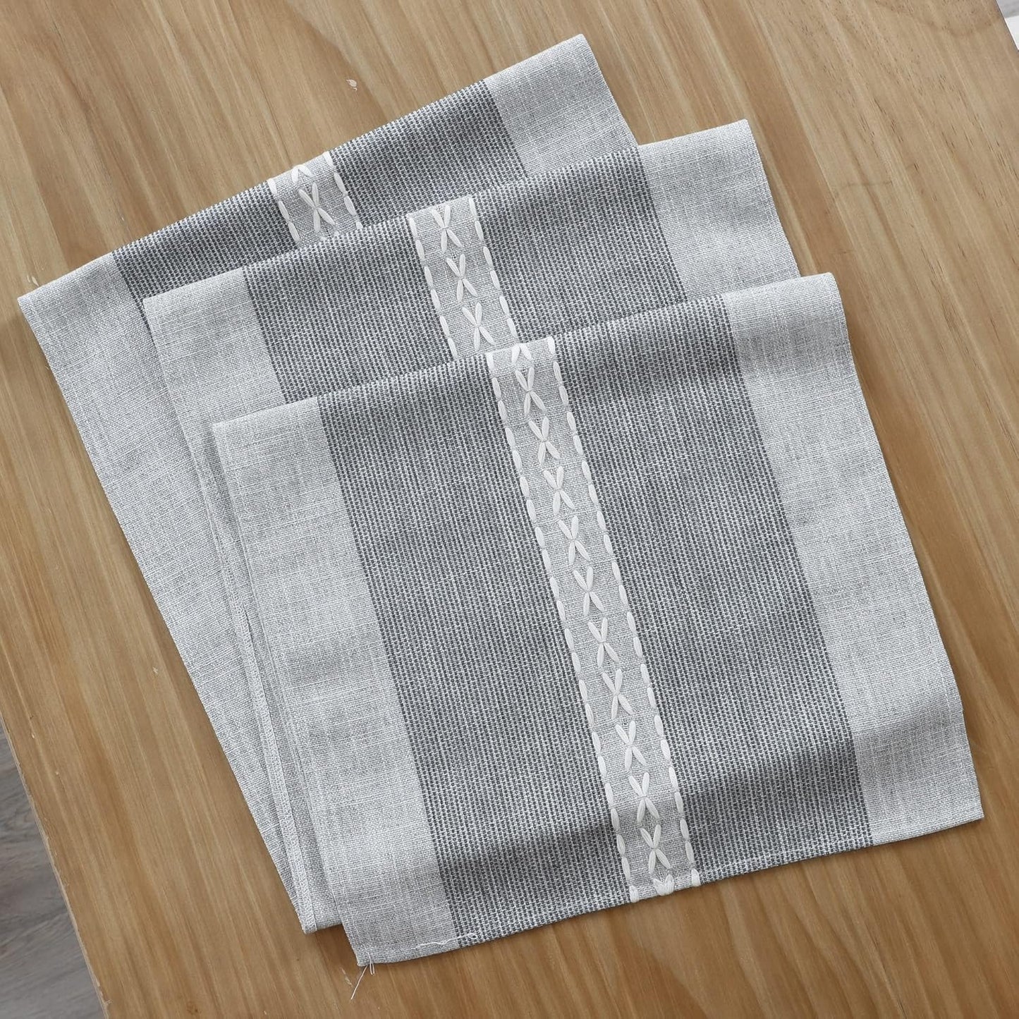 13x36inch Farmhouse Braided Striped Table Runner Rustic Embroidery Coffee Table Runners for Decorations Weddings
