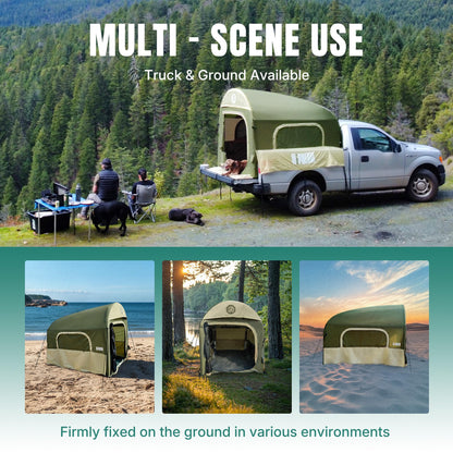 Niphean Truck Bed Tent for Camping 5.5ft-8ft for 2+1 People, 2 Mins Fast Setup Inflatable Pickup Truck Tent, PU 3000mm Waterproof & High-Strength Windproof, Spacious Interior for Multi-Landscape