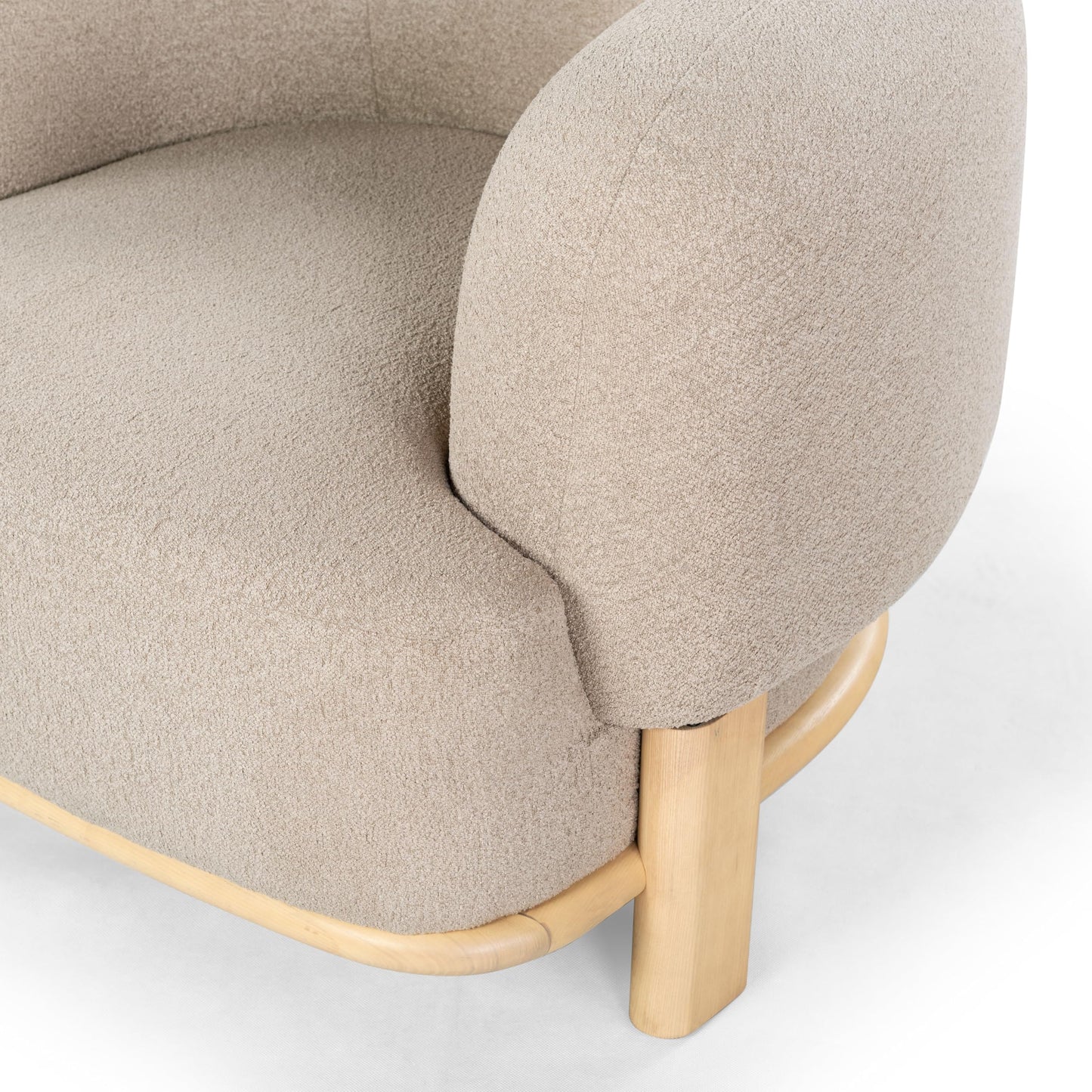 SAFAVIEH Couture Collection Oscar Light Brown/Natural Boucle Accent Chair