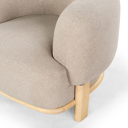 SAFAVIEH Couture Collection Oscar Light Brown/Natural Boucle Accent Chair