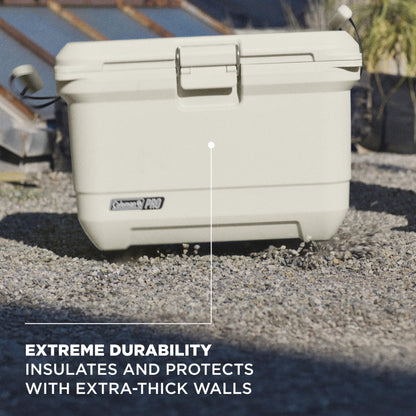 Coleman Pro Heavy-Duty 45qt Ultra-Light Premium Hard Cooler, Extra-Thick Insulation Keeps Ice up to 4 Days, 74-Can Capacity