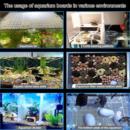 Weramics 4 Aquarium lid Hood Fish Tank top Cover Terrarium lid Plastic Grid Panel Egg Crate Grate 6 Aquarium Glass Cover Board Clip