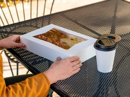 Southern Champion Tray 23033 Paperboard White Lock Corner Window Bakery Box, 4" Length x 4" Width x 4" Height (Case of 200)