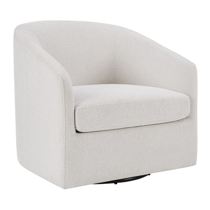 OSP Home Furnishings Parker Upholstered Swivel Tub Accent Chair, Cream Fabric