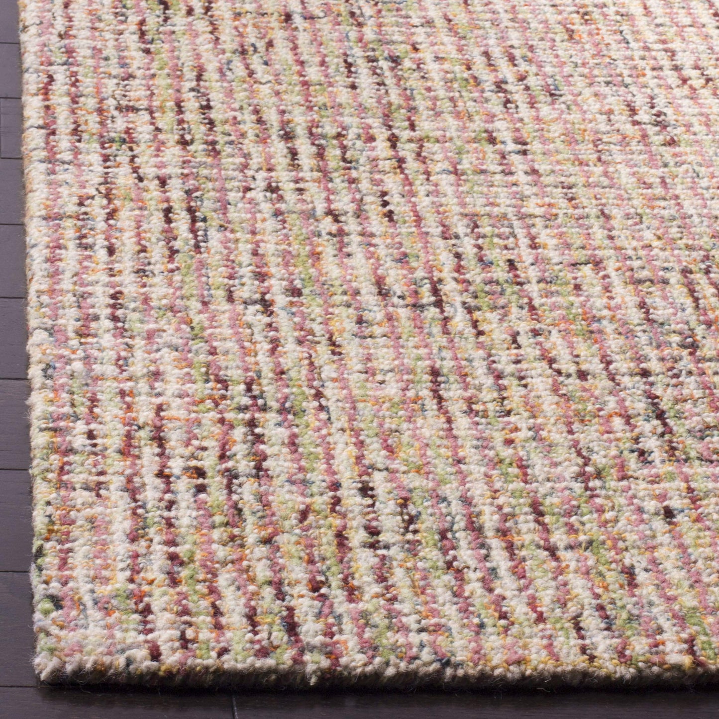 SAFAVIEH Abstract Collection Area Rug - 9' x 12', Beige & Rust, Handmade Wool, Ideal for High Traffic Areas in Living Room, Bedroom (ABT468A)