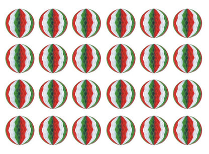 Beistle 24 Piece Red, White and Green Tissue Balls for Christmas, Mexican, Italian Decorations