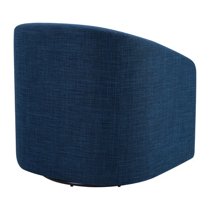 OSP Home Furnishings Parker Upholstered Swivel Tub Accent Chair, Navy Blue Fabric