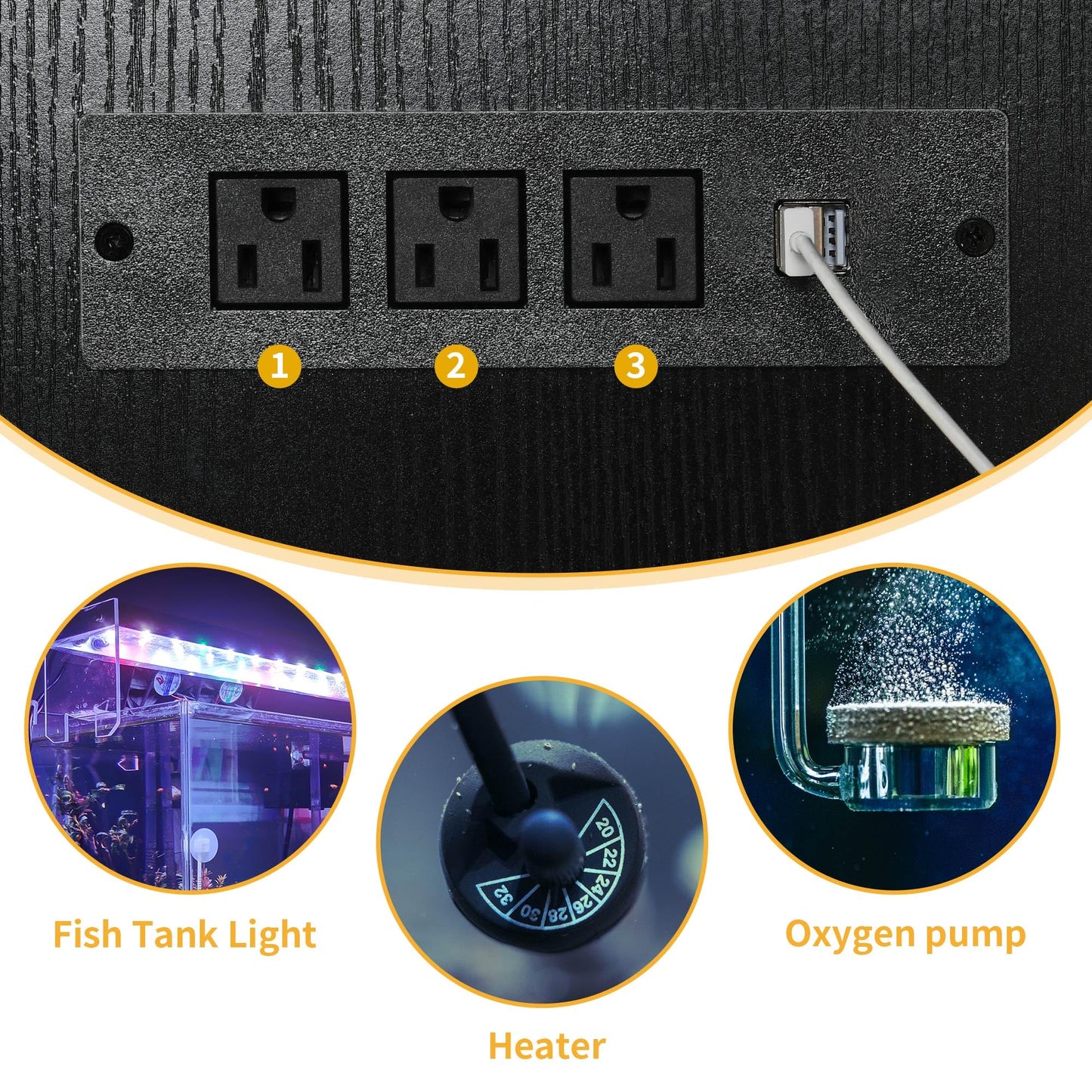 DWVO Reptile Tank Stand Aquarium Stand with Power Outlet & LED Light, 75/90/120 Gallon Terrarium Stand Cabinet - Heavy Duty Fish Tank Stand for Turtle Tank, Reptile Terrarium, 2000LBS Capacity, Black