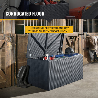 Arrow 4' x 2' x 2' Spacemaker Anthracite 134 Gallon Hot-Dipped Galvanized Steel Storage Deck Box