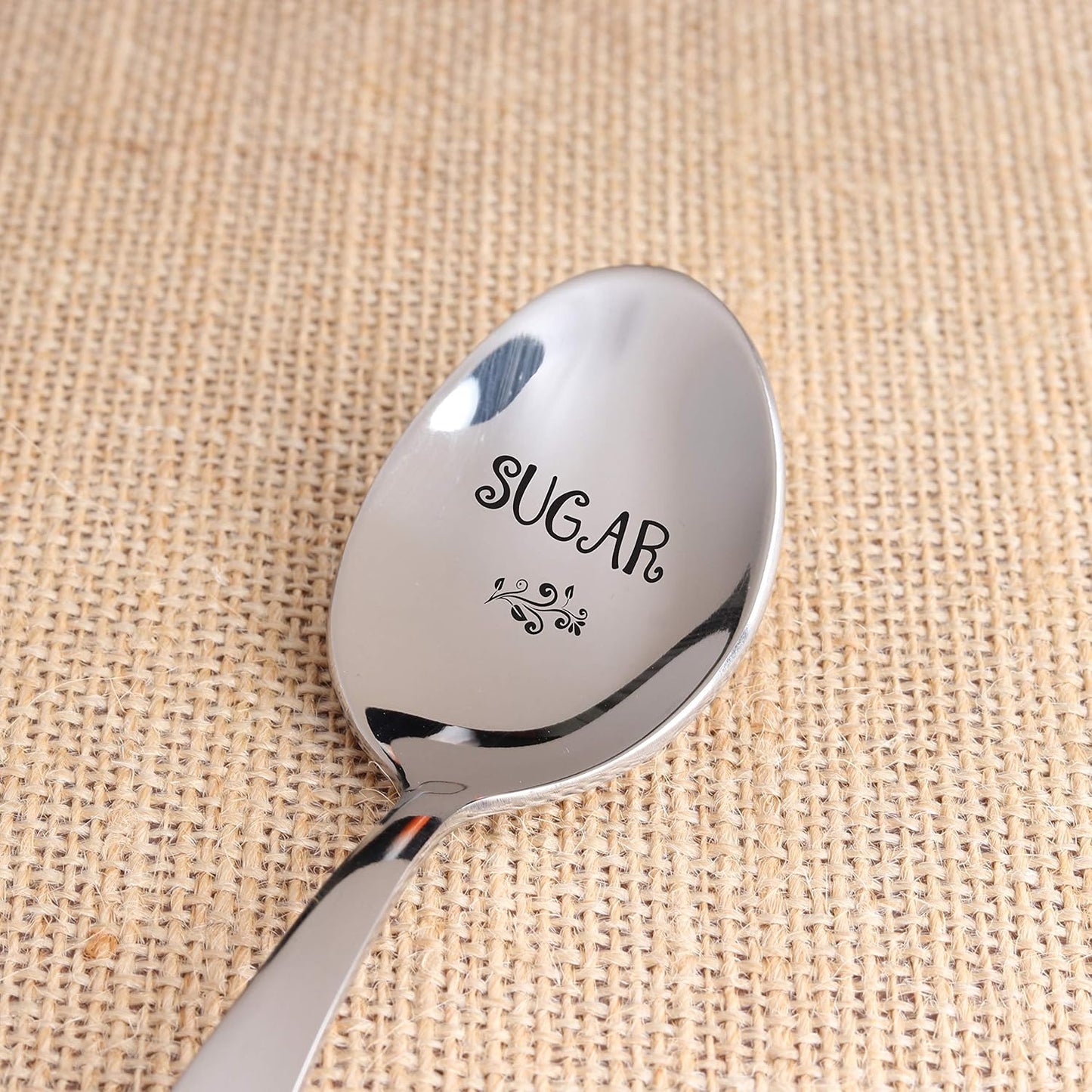 Gift for Best Friend | 7 Inch Sugar Engraved Stainless Steel Spoon for BFF, Valentine's, Wedding, Christmas