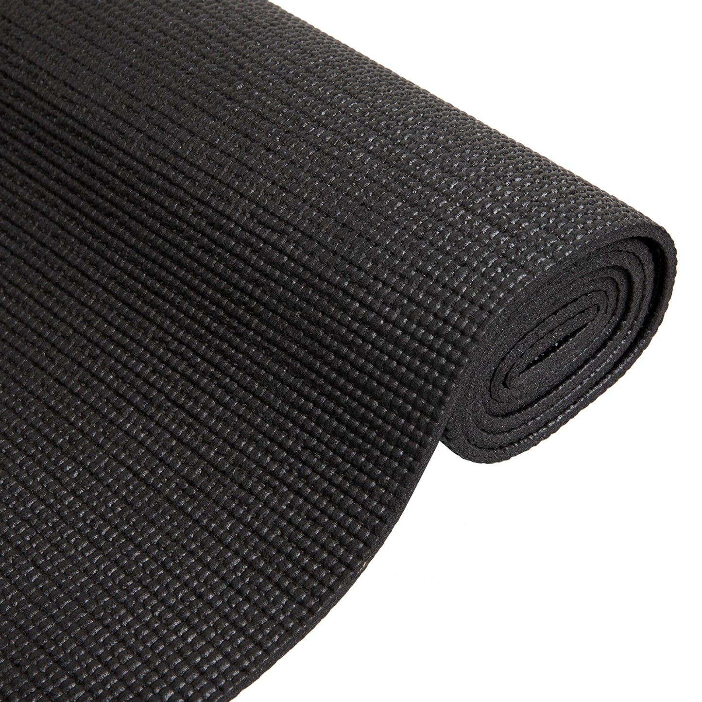 Mind Reader YOGAPVC-BLK All Purpose Extra Thick Yoga Fitness & Exercise Mats with Carrying Strap, High Density Anti-Tear