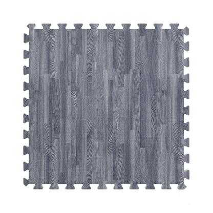 IncStores Premium Soft Wood Print Foam Flooring Tiles | Interlocking Foam Tiles for Home, Gym, Training and Yoga | 5/8" - Grey, 144 Square Feet