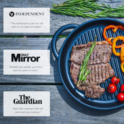 Jean-Patrique The Whatever Pan Cast Aluminum Griddle Pan for Stove Top - Lighter than Cast Iron Skillet Pancake Griddle with Lid - Nonstick Stove Top Grill 10.6" Diameter