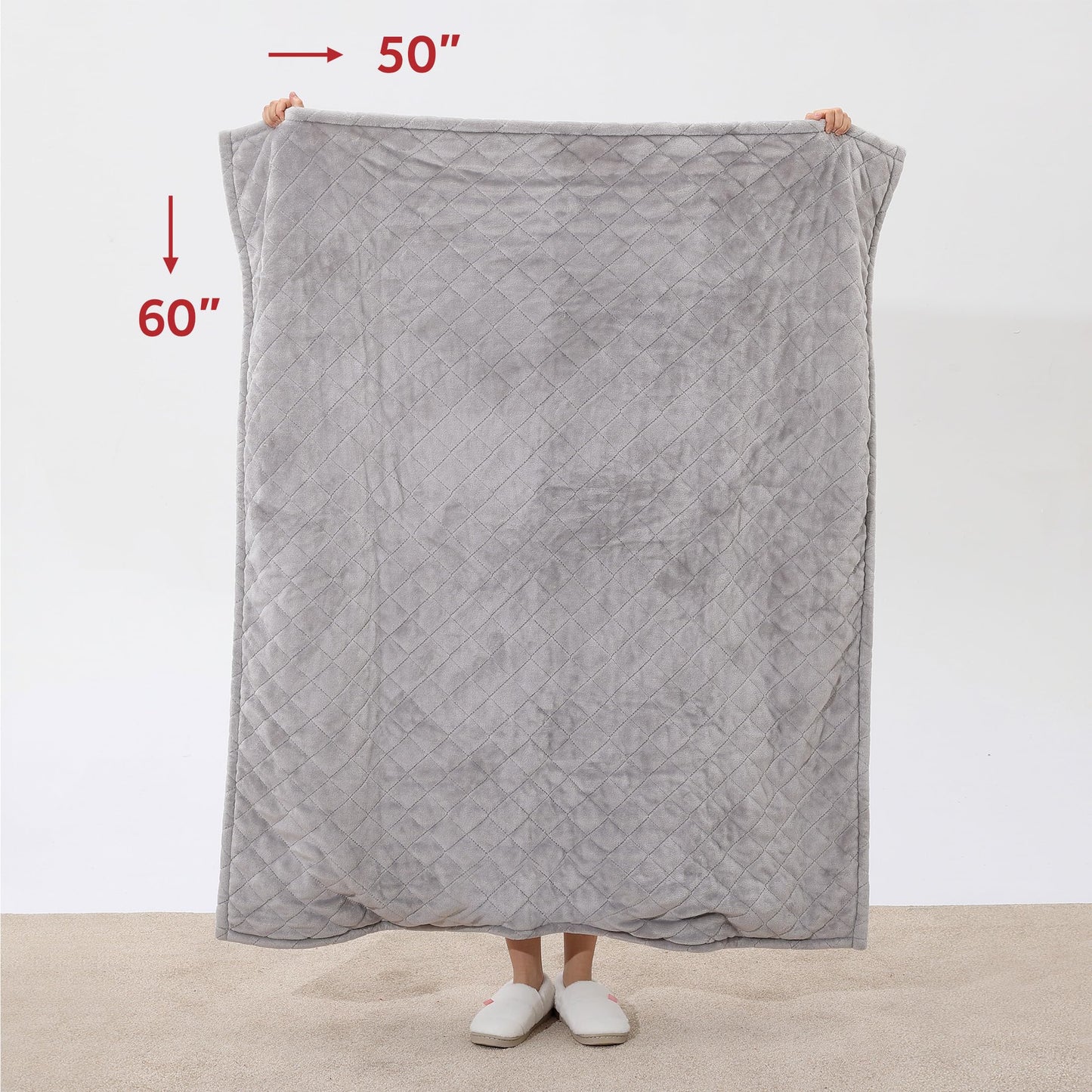 Sunbeam Electric Throw Royal Mink Sherpa Heated Blanket, 4 Heat Settings, 4-Hour Auto Shut-Off, Fast Heating, Luxurious and Ultra Comfy, Night Fog Color, 50" x 60"