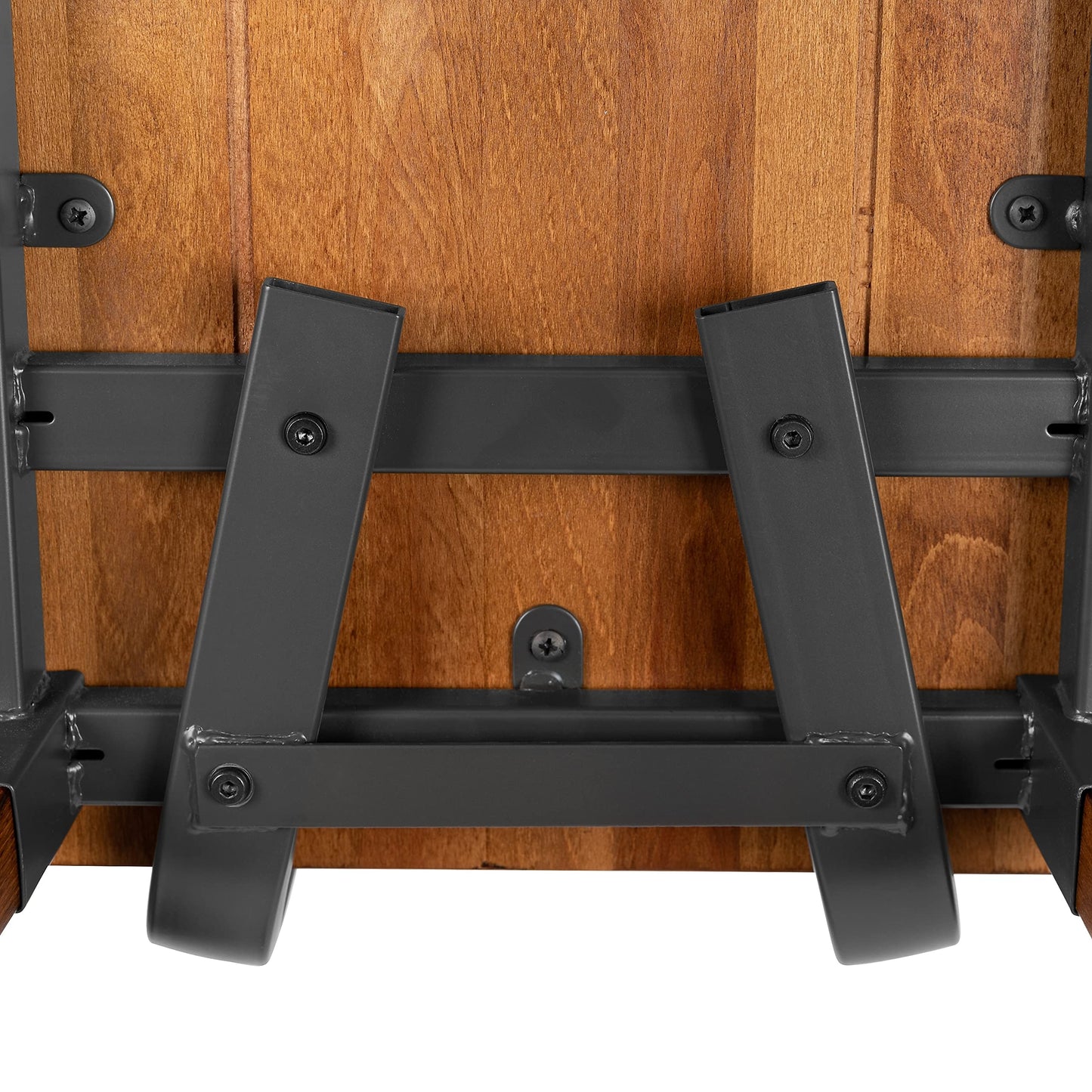 Flash Furniture Jackson 4 Pack Rustic Antique Walnut Industrial Wood Dining Chair