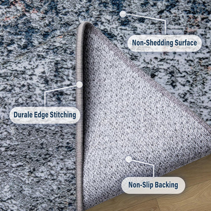 Machine Washable Area Rugs 2x3, Small Entryway Rug with Non Slip Backing for Living Room and Kitchen