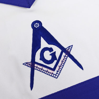 MASONIC BLUE LODGE MASTER MASON 100% LAMBSKIN APRON & WORKING TOOLS CHAIN COLLAR WITH MASTER MASON BLUE LODGE 100% LAMBSKIN GLOVE- HAND MADE