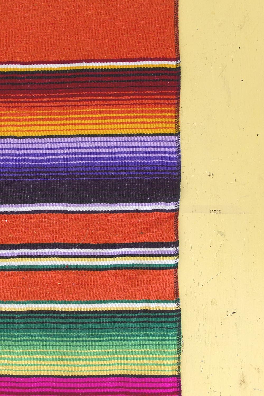Vibrant Orange Mexican Serape Table Runner Blanket