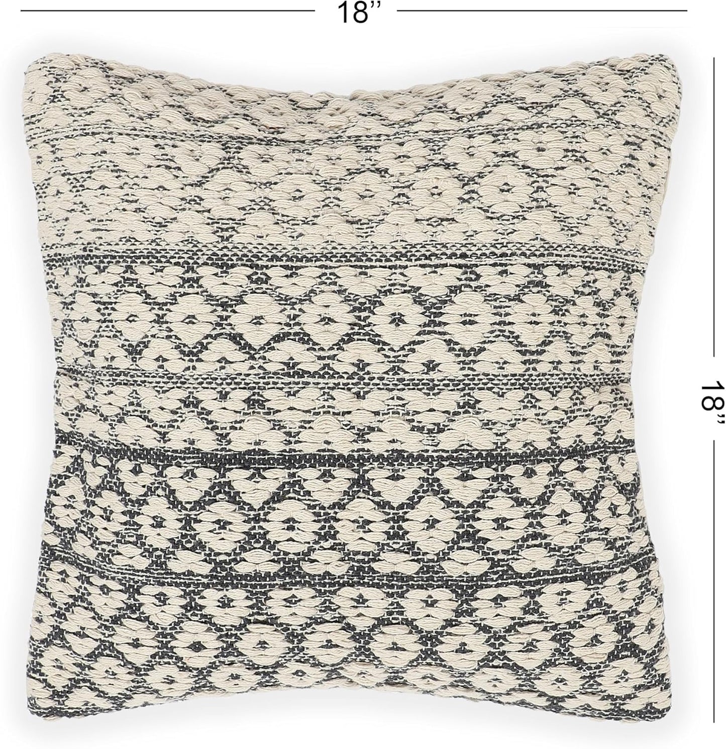 Set 100% (18x18 Pack 2 REDEARTH Tufted Throw Pillow Cushion Covers - Boho Textured Woven Decorative Cases for Couch