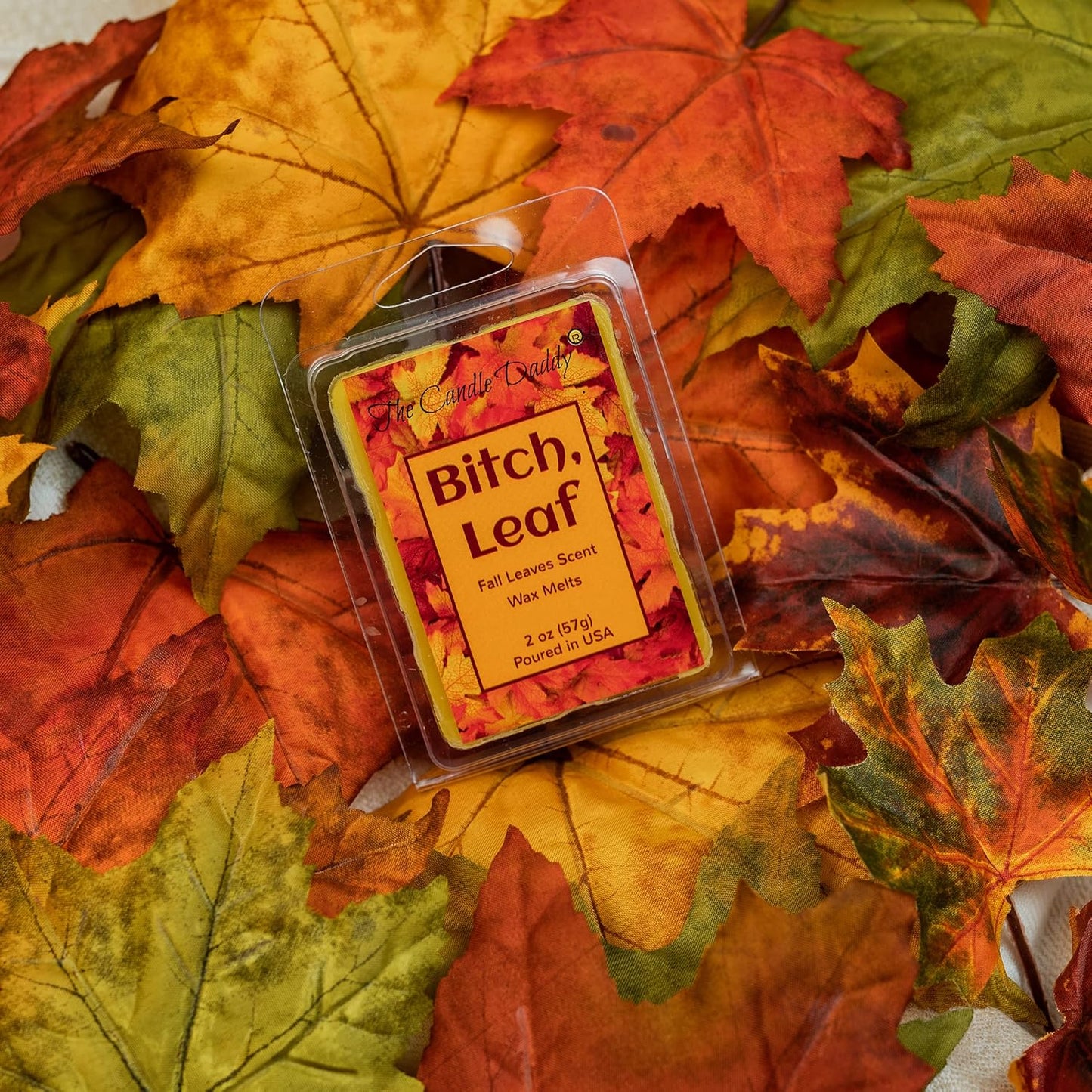 The Candle Daddy Bitch, Leaf - Fall Leaves Scented Melt, 1 Pack, 2 Ounces, Funny Wax Melt, Autumn Aroma