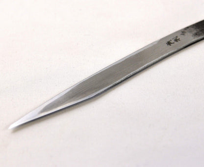 KAKURI Kiridashi Knife 12mm (Curved) Right Hand for Woodworking, Marking, Carving, Whittling, Professional Hand Forged Razor Sharp Japanese Carbon Steel Blade with Hammered Pattern, Made in JAPAN