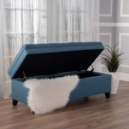 Christopher Knight Home Juliana Fabric Storage Ottoman, Blue