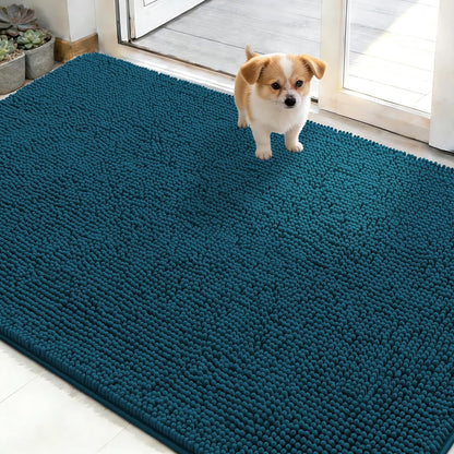OLANLY Dog Door Mat - Absorbent Non-Slip Washable Doormat for Muddy Paws | 50x30, Atlantic Blue