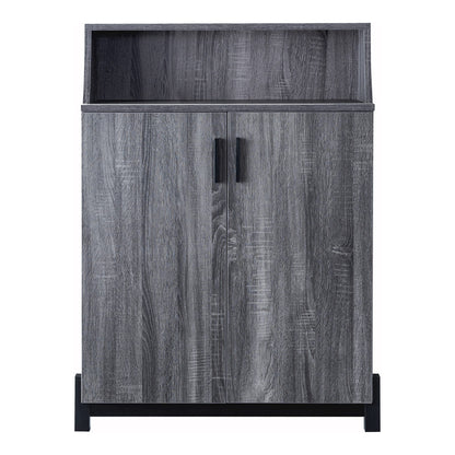 HOMES: Inside + Out Seiter Modern 5-Shelf Wood 33 in. Shoe Cabinet for Entryway, Distressed Gray