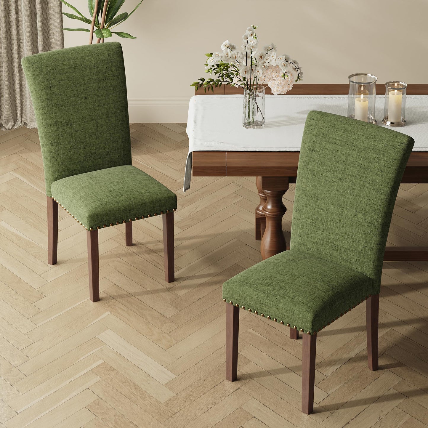 COLAMY Upholstered Parsons Dining Chairs Set of 4