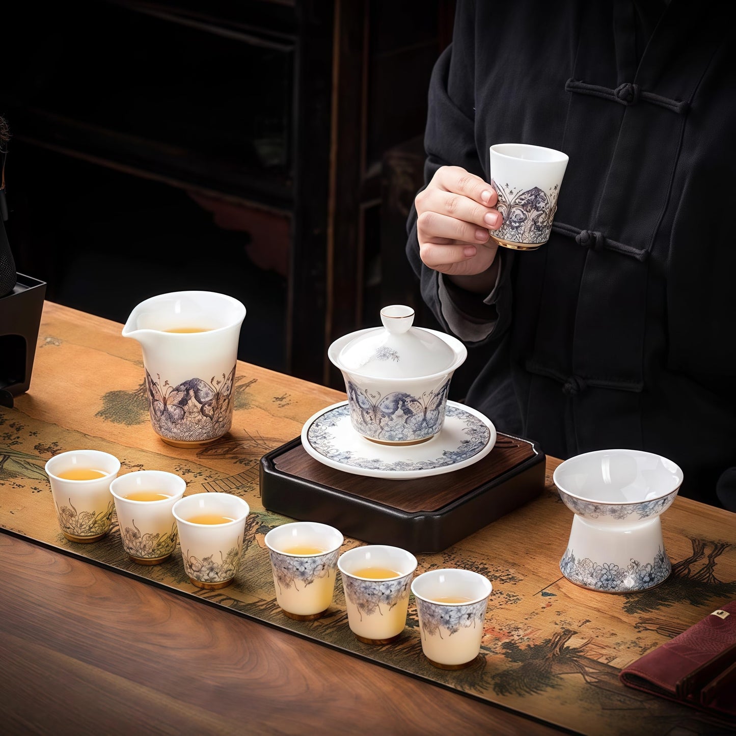 10 Pcs, Top Ceramic China Tea Set, Bone China Tea Cups Set, Fine China, Teacup, Chinese Gifts