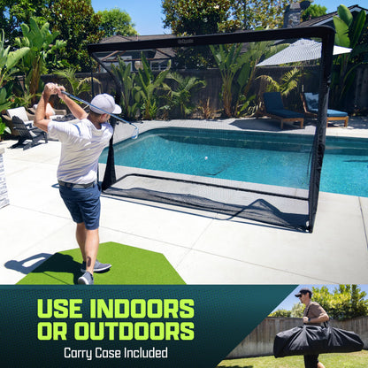 GoSports Elite Golf Practice Net with Steel Frame - 10 ft Size