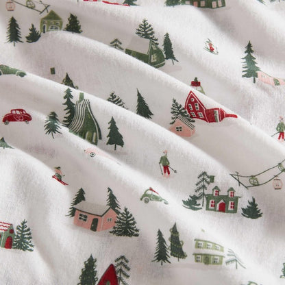 Martha Stewart - Flannel Sheets King Size, Anti-Pilling & Wrinkle Resistant Cotton, Touchably Soft for All-Season Comfort - Bed Sheets with Matching Pillowcases & Fitted Sheet (Ski Village Green)